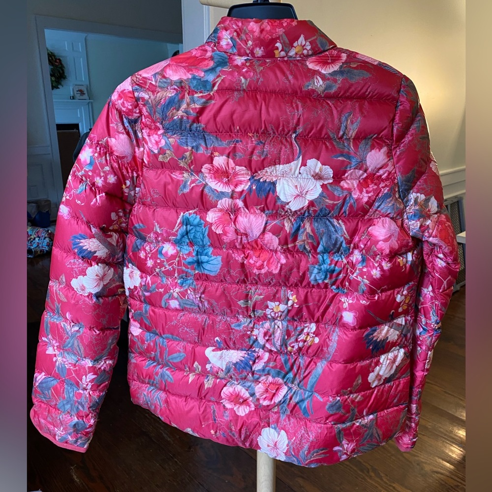 Down floral puffer jacket